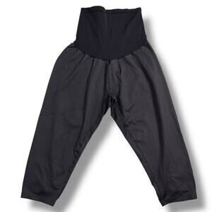 Motherhood Maternity Womens Athletic Capri Leggings Stretchy Casual Black XL